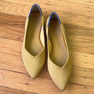 Rothy's The Point Marigold yellow Fabric Pointy Toe Ballet Flats 6 newer model